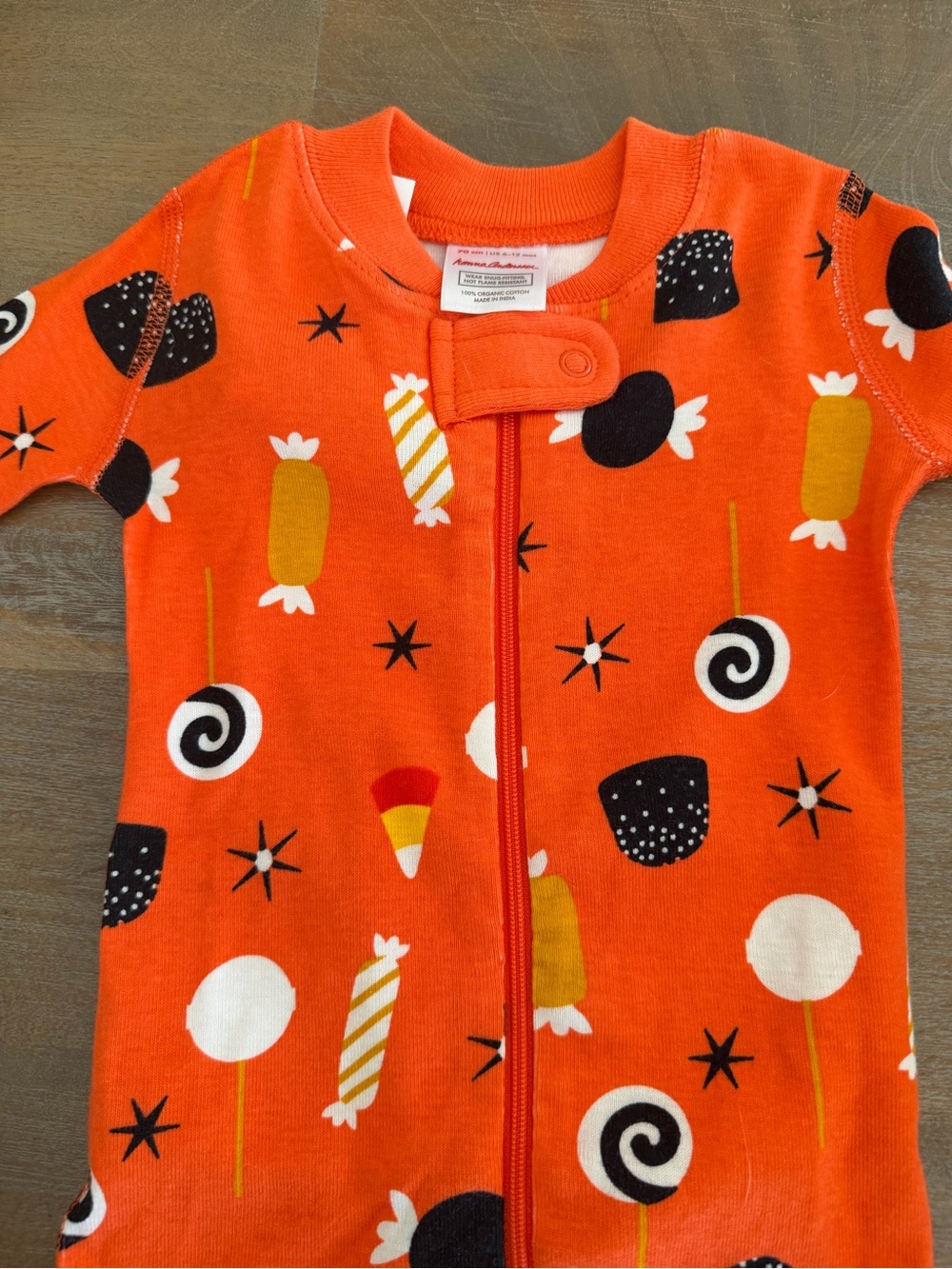 Hanna Andersson Sweet Treats Halloween Candy Zip Sleeper 6-12 Months NWT - Picture 6 of 7